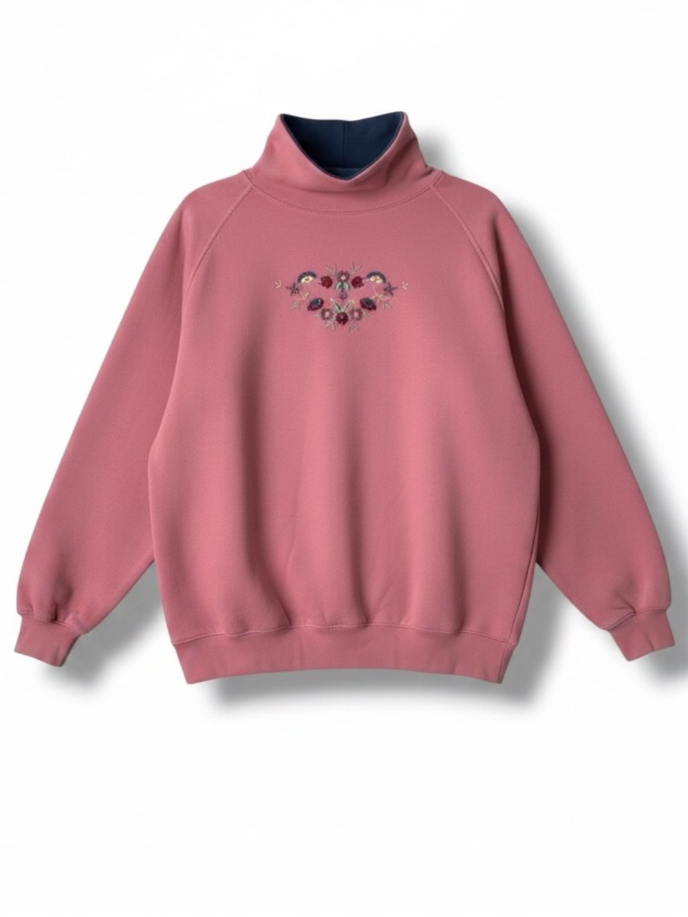 Vintage ACTIVE EXCHANGE Floral Women's Cowl Neck Sweatshirt Pink Size 1X